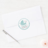 De koets wacht ronde sticker (Envelop)