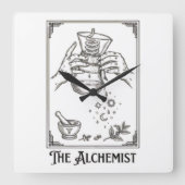 De koffie-alchemist vierkante klok (Voorkant)