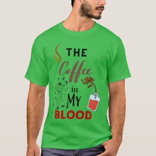 De koffie in mijn bloed vintage t-shirt