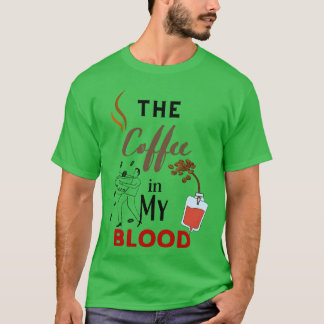 De koffie in mijn bloed vintage t-shirt