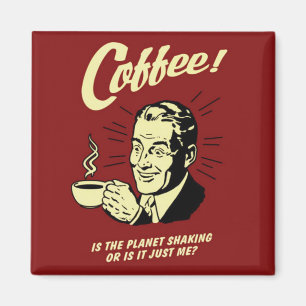 De koffie is de Planeet Schuddend vierkante Magneet