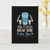 De koffie-Pauze tijd voor je koffie Kaart (Gele Bloem)