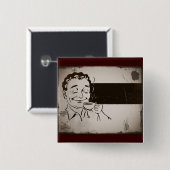 De koffie smeren vierkante button 5,1 cm (Voorkant /achterkant)