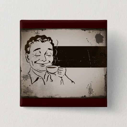 De koffie smeren vierkante button 5,1 cm (Voorkant)