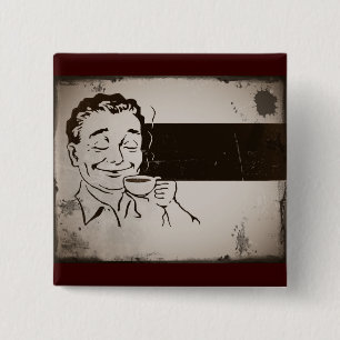 De koffie smeren vierkante button 5,1 cm
