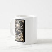 De koffie tarot kaart donkere academia koffiemok (Voorkant links)