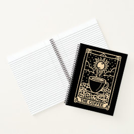 De koffie tarot kaart donkere academia notitieboek