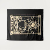 De koffie tarot kaart donkere academia wandkleed (Voorkant (horizontaal))