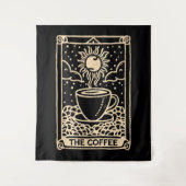 De koffie tarot kaart donkere academia wandkleed (Voorkant)