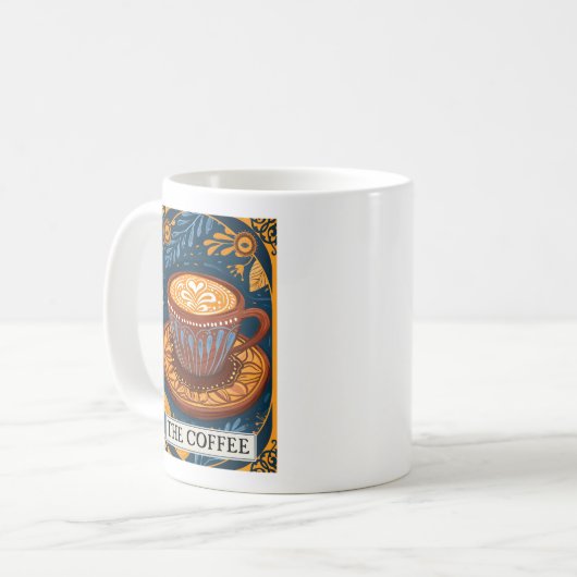 De koffie tarot koffiemok (Voorkant links)