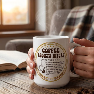 De koffie verslaafde mok - Grappige retro cadeaus