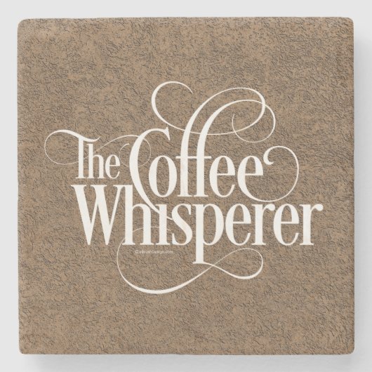 De koffiefluisteraar stenen onderzetter (Voorkant)