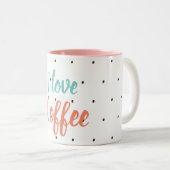 de koffieliefde tweekleurige koffiemok (Voorkant rechts)
