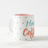 de koffieliefde tweekleurige koffiemok (Voorkant links)