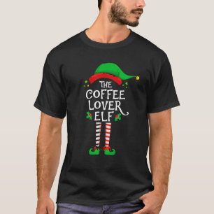 De koffieliefhebber Elf Kerstmis Familie Matching  T-shirt