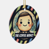 De koffieverslaafde - Kantoor Christmas Keramisch Ornament (Rechts)