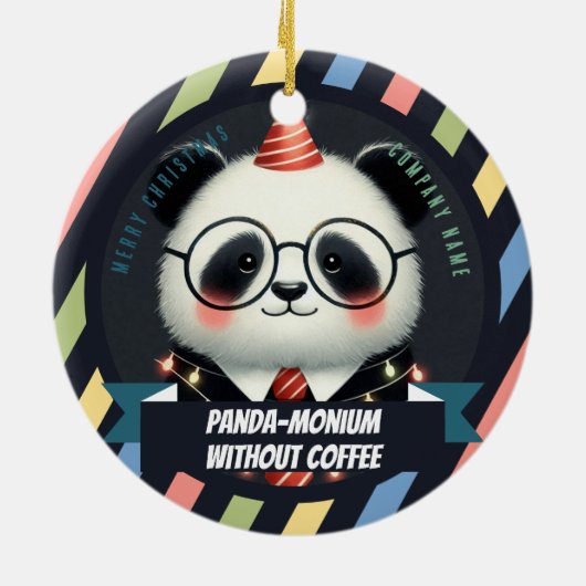 De koffieverslaafde - Kantoor Christmas Keramisch Ornament (Achterkant)