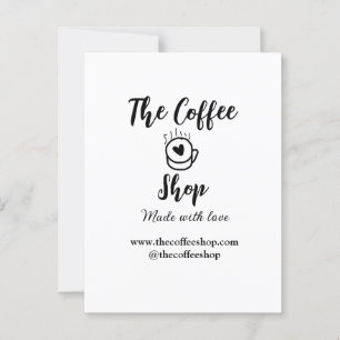 De koffiezaak en website social media business  briefkaart