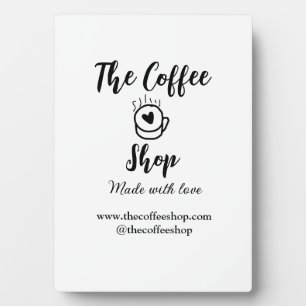 De koffiezaak en website social media business fotoplaat