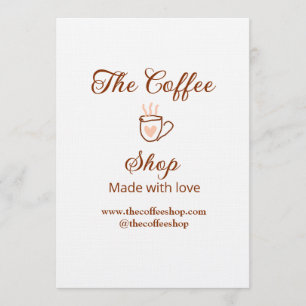 De koffiezaak en website social media business kaart
