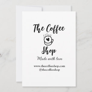 De koffiezaak en website social media business kaart