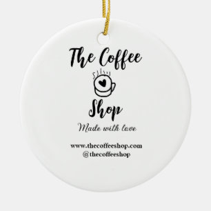 De koffiezaak en website social media business keramisch ornament