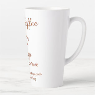 De koffiezaak en website social media business  latte mok