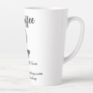 De koffiezaak en website social media business  latte mok
