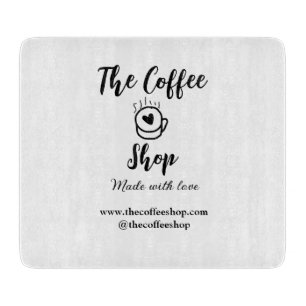 De koffiezaak en website social media business snijplank