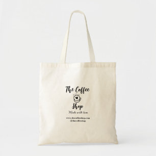 De koffiezaak en website social media business tote bag