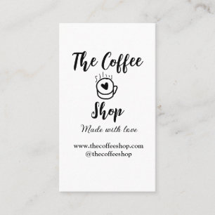 De koffiezaak en website social media business visitekaartje