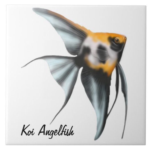De Koi Angelfish Tile Tegeltje (Voorkant)