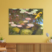 De Koi in de Lily Pad Pond Canvas Afdruk (Insitu (Woonkamer))