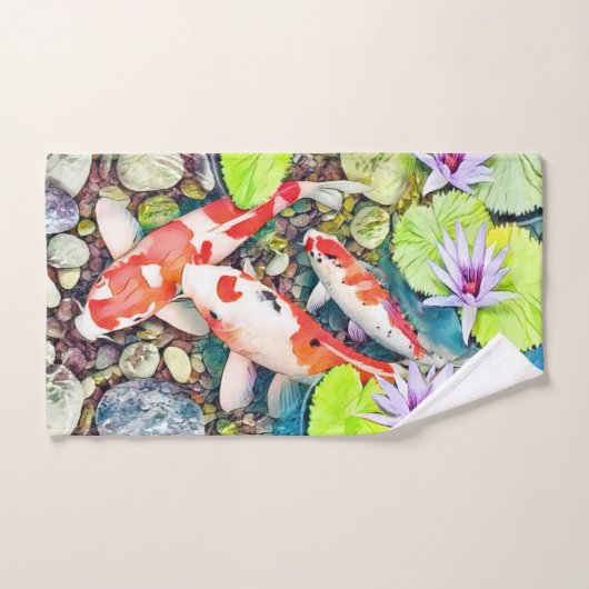 De Koi Pond Bad Handdoek (Handdoek)