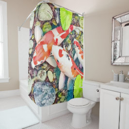 De Koi Pond Douchegordijn