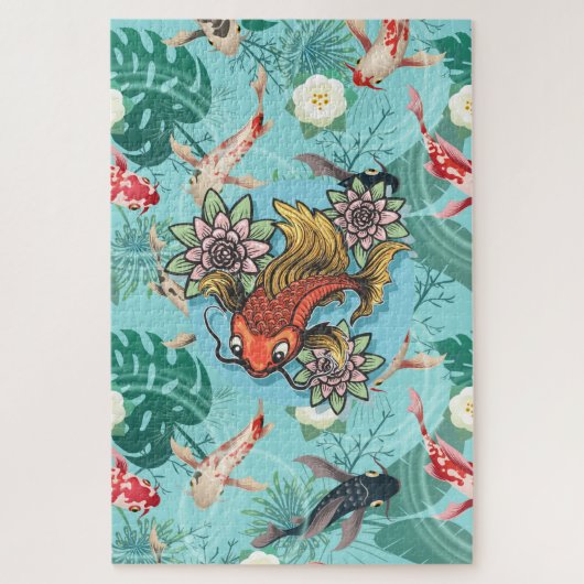 De Koi Vijver Legpuzzel (Verticaal)