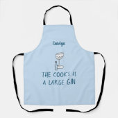 De kok's is een grote gin, gepersonaliseerd, jouw  schort (Voorkant)