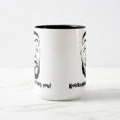 De Koksmann kijkt naar je. Tweekleurige Koffiemok (Center)