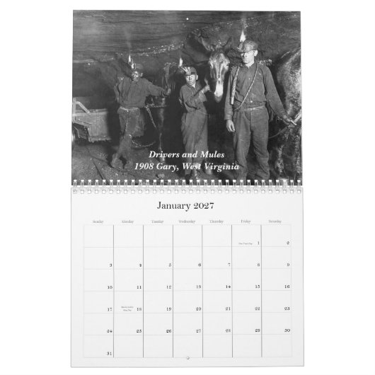 De kolenmijnbouw van steenkool van 2011 kalender (Jan 2027)