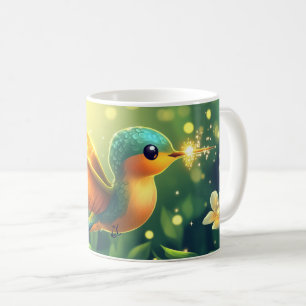De kolibrie is een kleine vogel die bekend staat o koffiemok