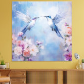De Kolibrie Ontwerpreeks 10 Canvas Afdruk (Insitu (Woonkamer))
