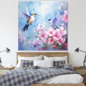 De Kolibrie Ontwerpreeks 12 Canvas Afdruk (Insitu (Slaapkamer))
