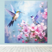 De Kolibrie Ontwerpreeks 12 Canvas Afdruk (Insitu (Houten vloer))