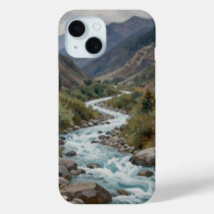 De Kolkende Stroom: Een Gletsjerrivier die Slinger iPhone 15 Case