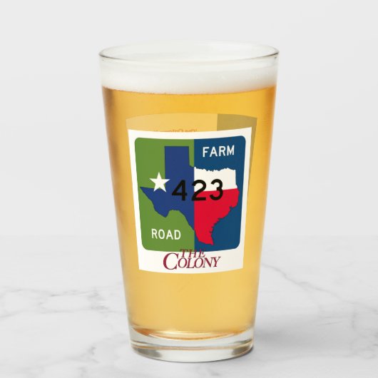 De kolonie, Texas, en FM 423 Road, Pint Glass Glas (Voorkant gevuld)