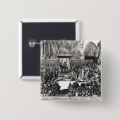 De kolonie van koning George I Vierkante Button 5,1 Cm (Voorkant /achterkant)
