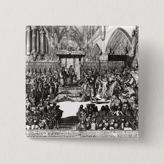 De kolonie van koning George I Vierkante Button 5,1 Cm (Voorkant)