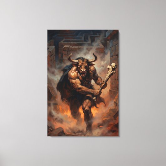 De kolossale Minotaurus van het Labyrint Canvas Afdruk (Voorkant)