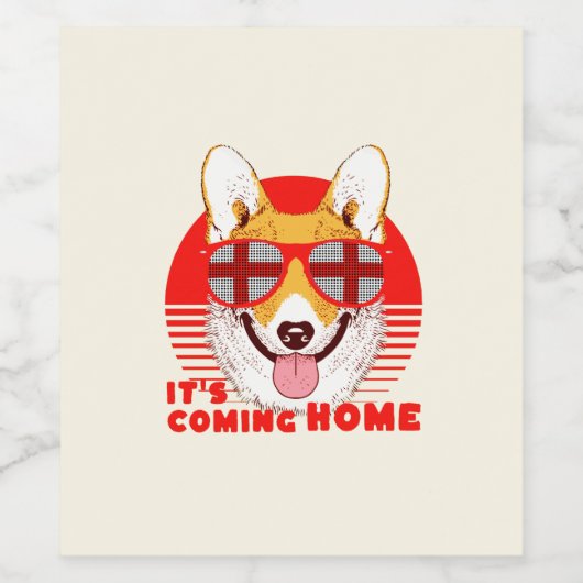 De komende thuiscorgi wijn etiket (Enkel label)