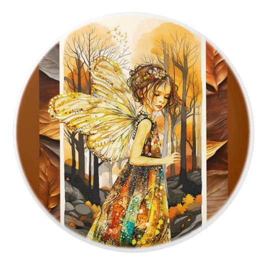 De komst van de Herfst Keramische Knop (Voorkant)